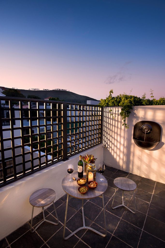 Bedroom balcony at More Quarters Neighbourhood Hotel, Cape Town