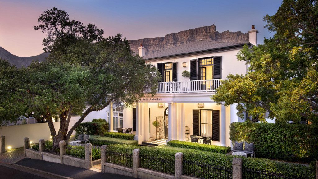 Cape Cadogan a luxury boutique hotel pictured with Table Mountain in the background. Cape Town